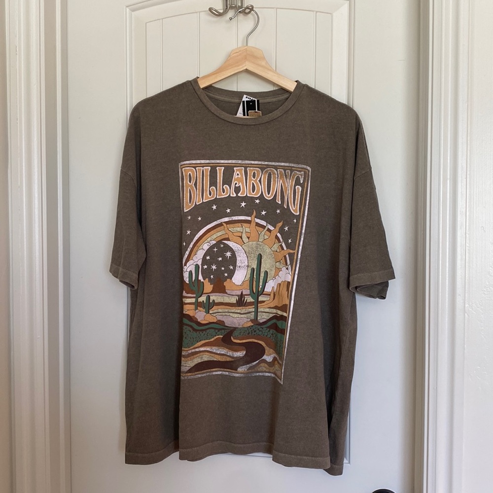 Billabong Midnight Oversized Tee Tilly’s Exclusive Olive Army Green Color